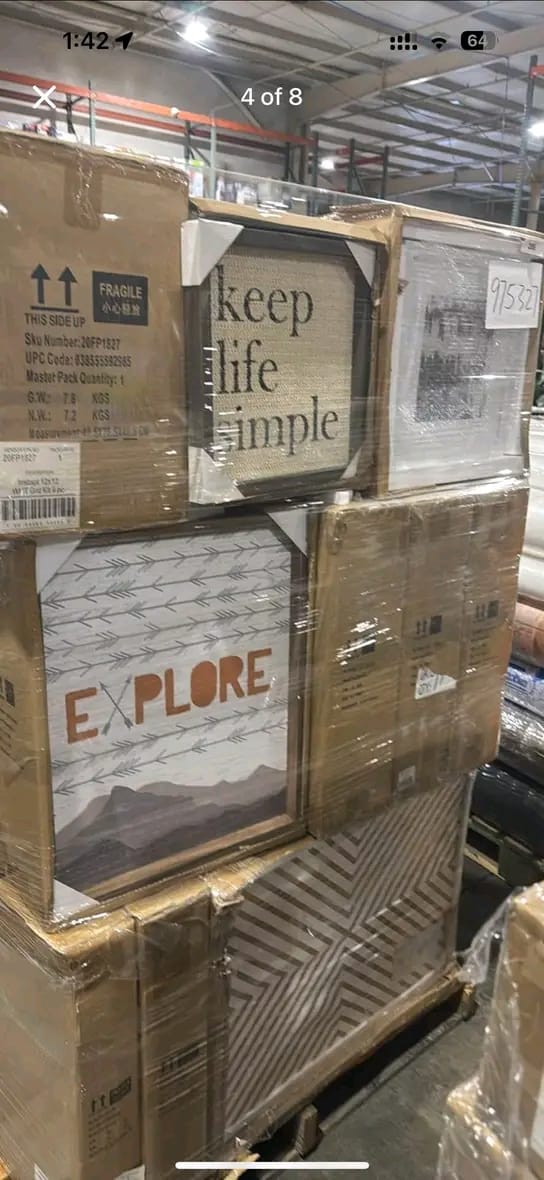 Buy truckload of mixed home decor pallets